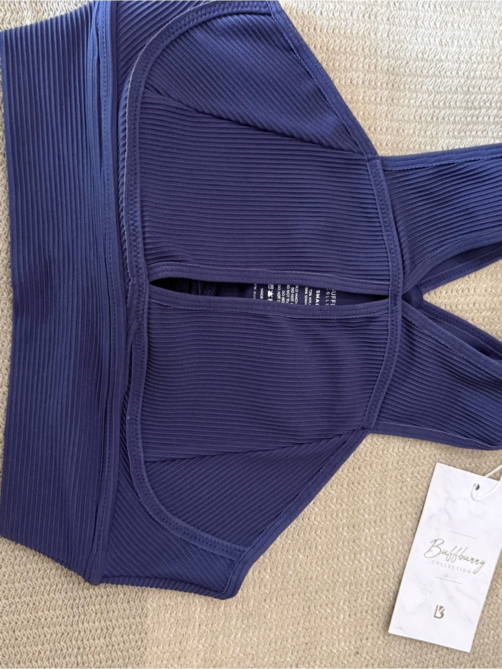 Buff bunny collection Women's Ribbed Navy Support Bralette